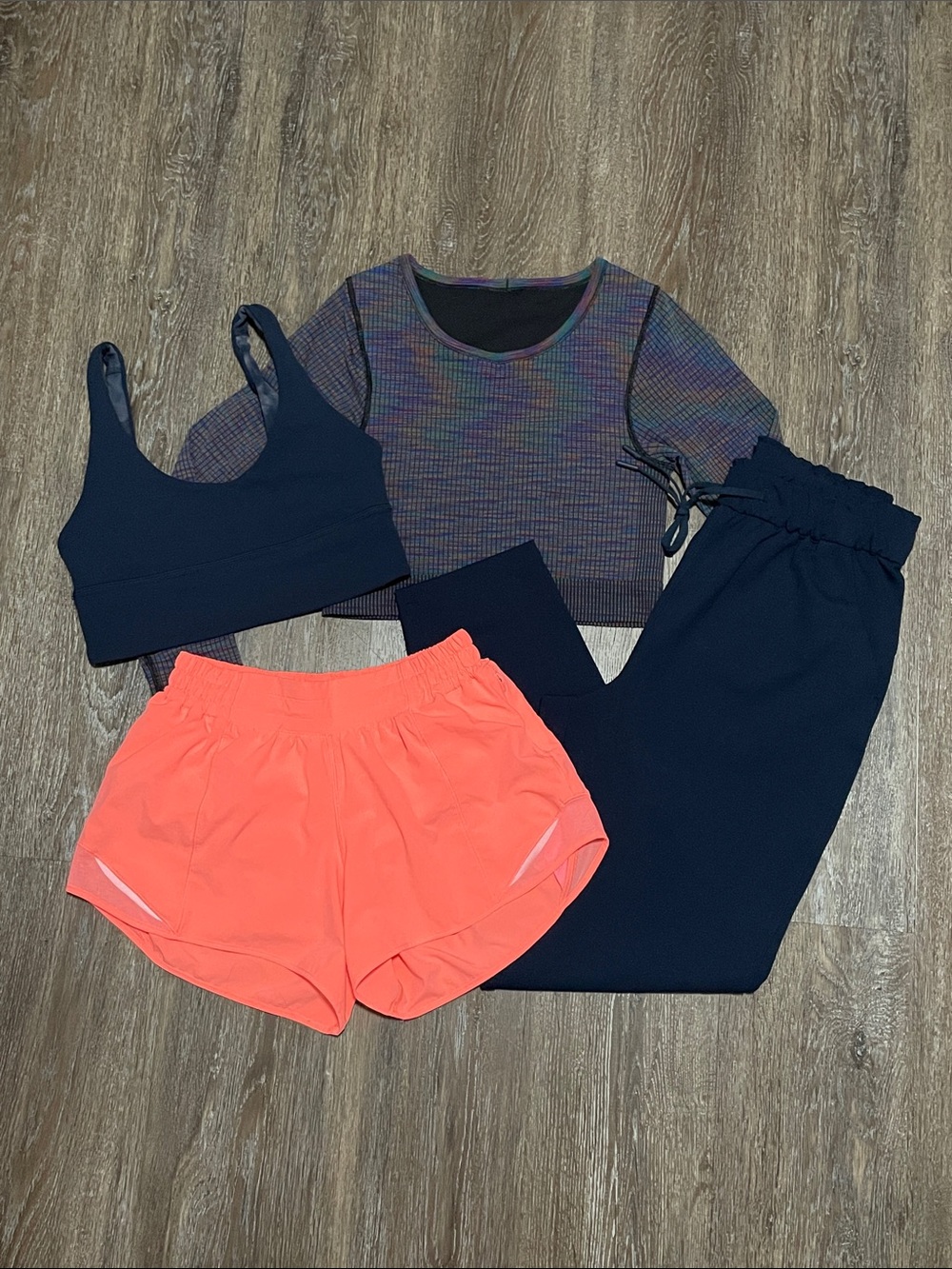 GUC 4-Item Lululemon Matching Navy/Orange Set Bundle. Size 6